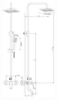 Душевая система Agger Merry A1394400 смеситель с изливом, хром